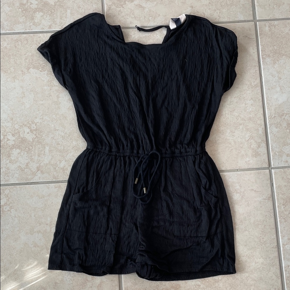 Black Short Sleeve Romper